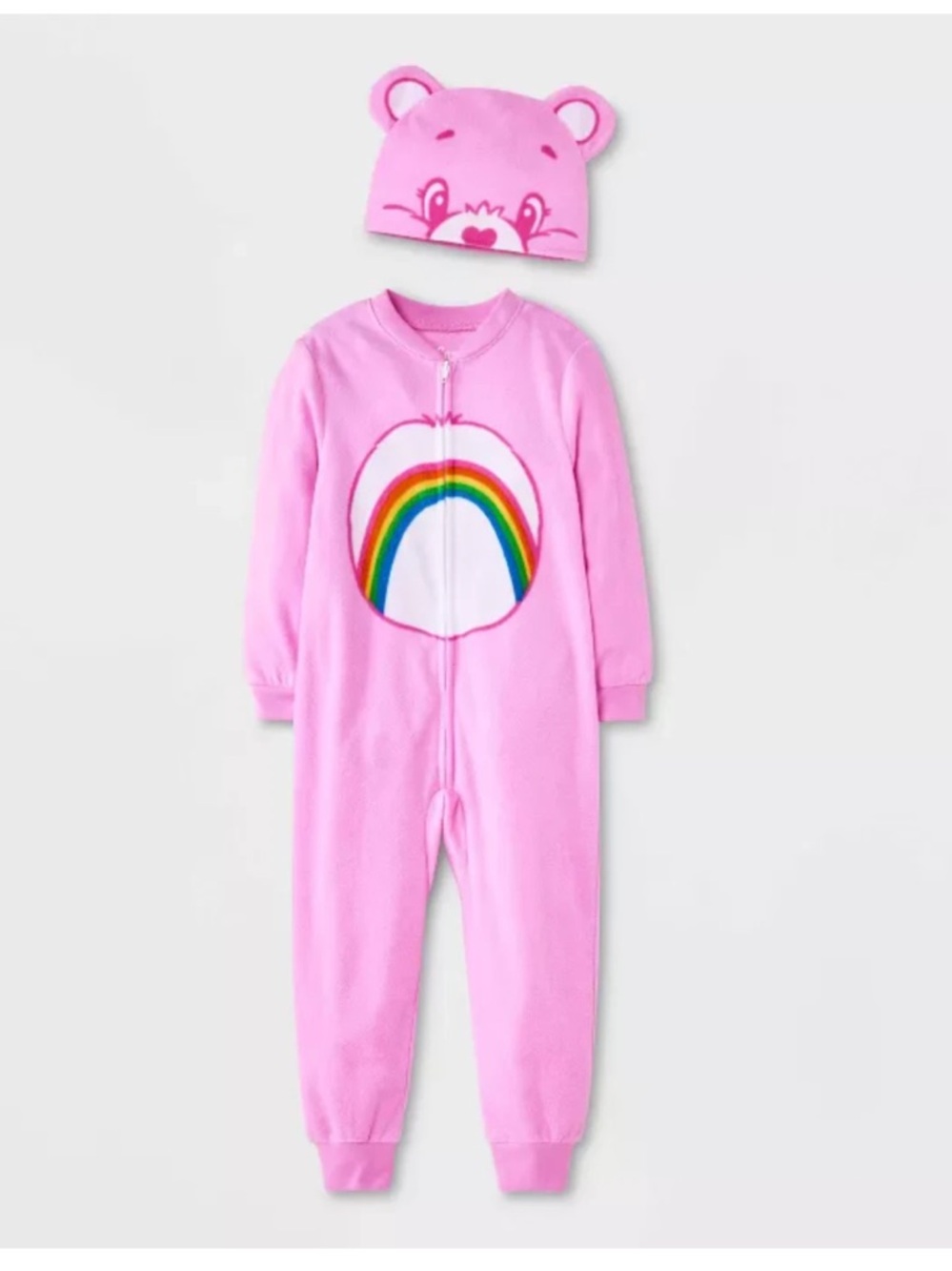 Care Bears Cheer Bear Long Sleeve Blanket Sleeper Footed Pajama Pink 12M